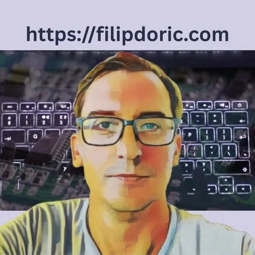 Portrait of Filip Dorić with website link, highlighting the question: Do you really need a website to build your online presence?