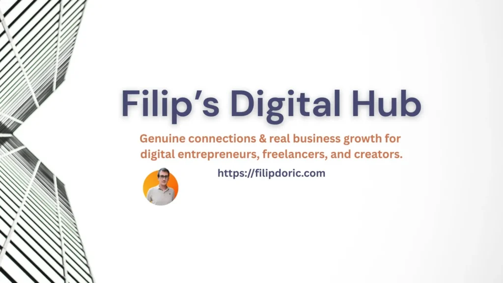 Facebook cover photo for Filip’s Digital Hub, a community where digital enthusiasts and entrepreneurs connect to learn what really works online.