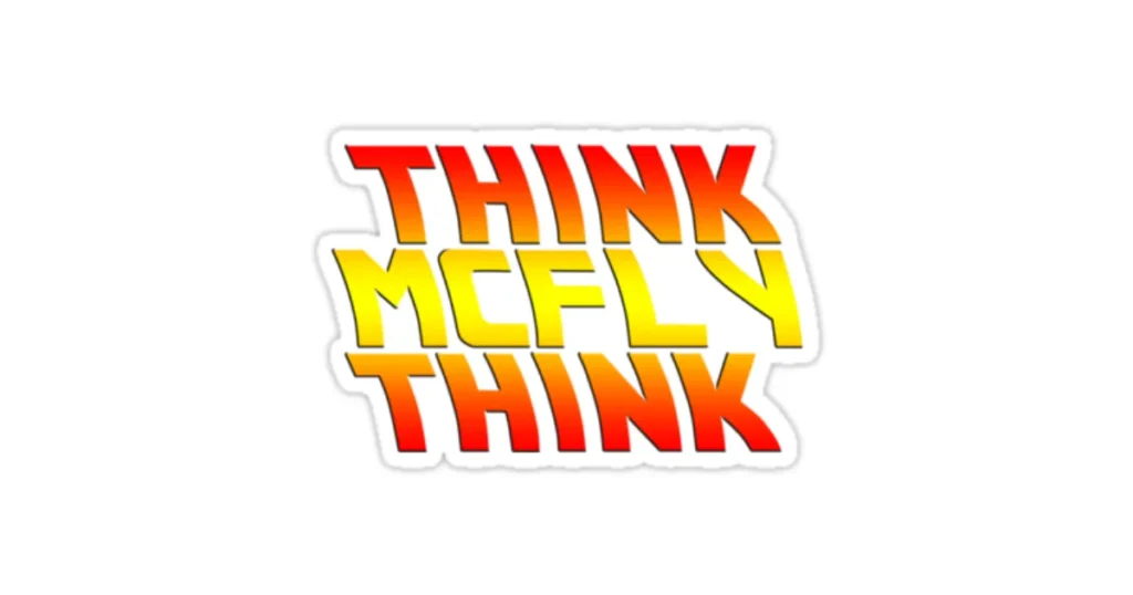 Think McFly Think graphic with brand colors, highlighting the importance of websites for building online presence.