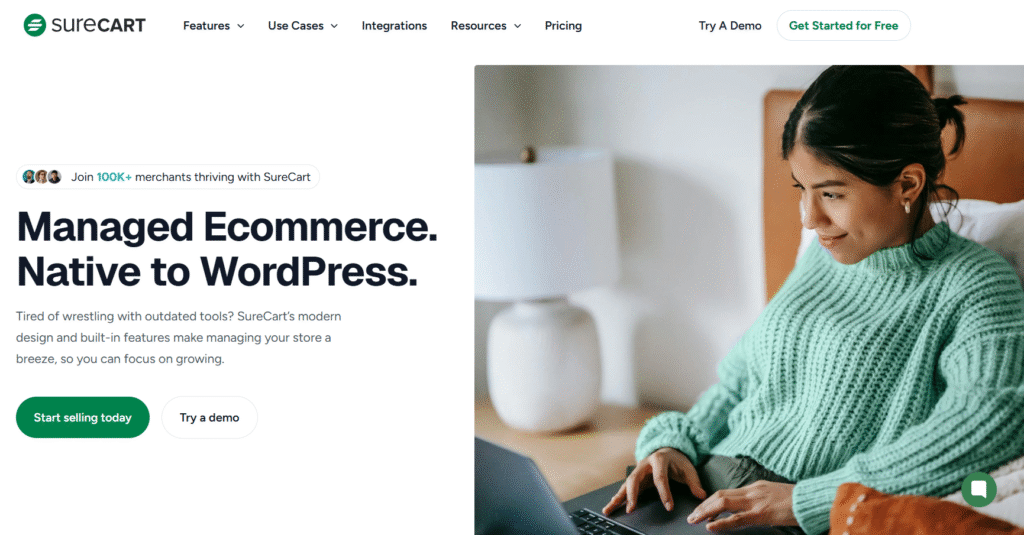 SureCart vs WooCommerce comparison showing SureCart’s clean and modern dashboard interface