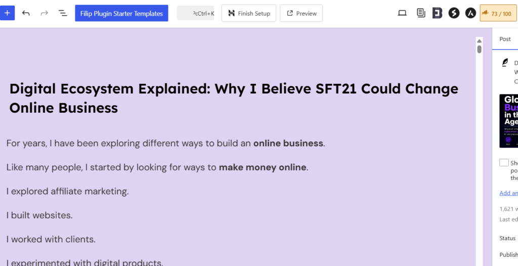 Digital Ecosystem Explained blog article published as part of a connected content strategy using the Rank Math SEO Plugin.
