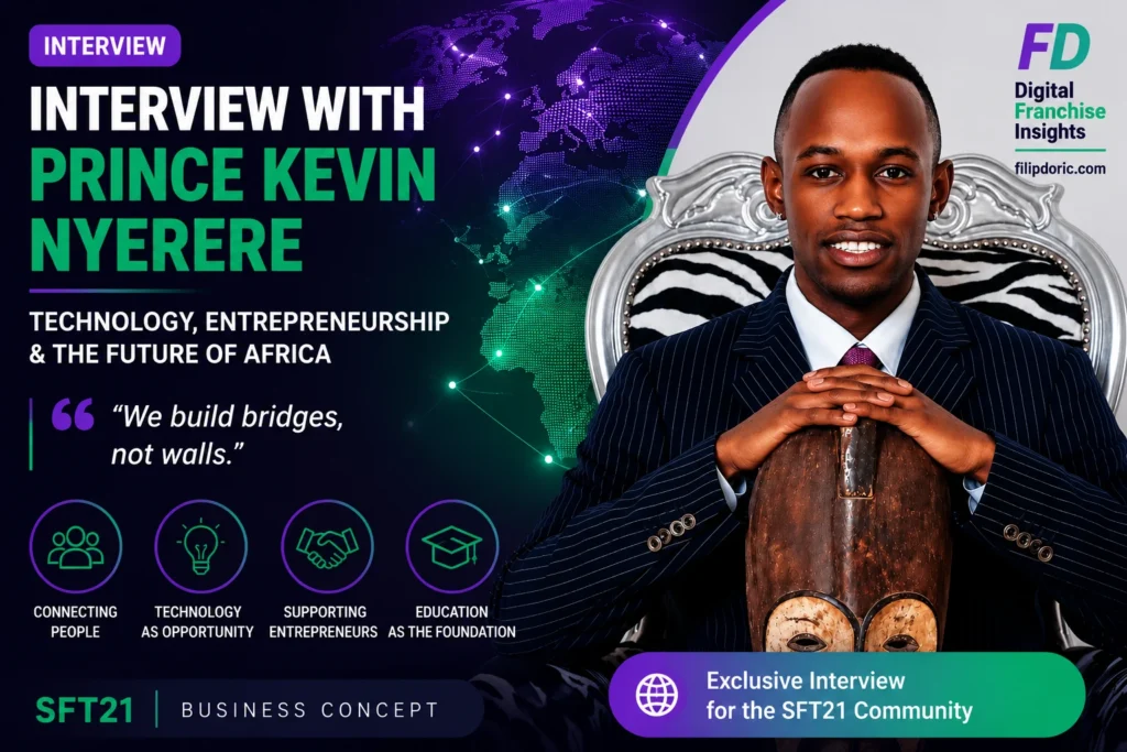 Prince Kevin Nyerere interview about technology, entrepreneurship, education, and the future of Africa as SFT21 Ambassador for Africa